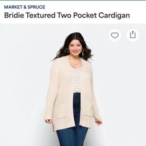 Market & Spruce Cream Knit Cardigan. Size 2X.